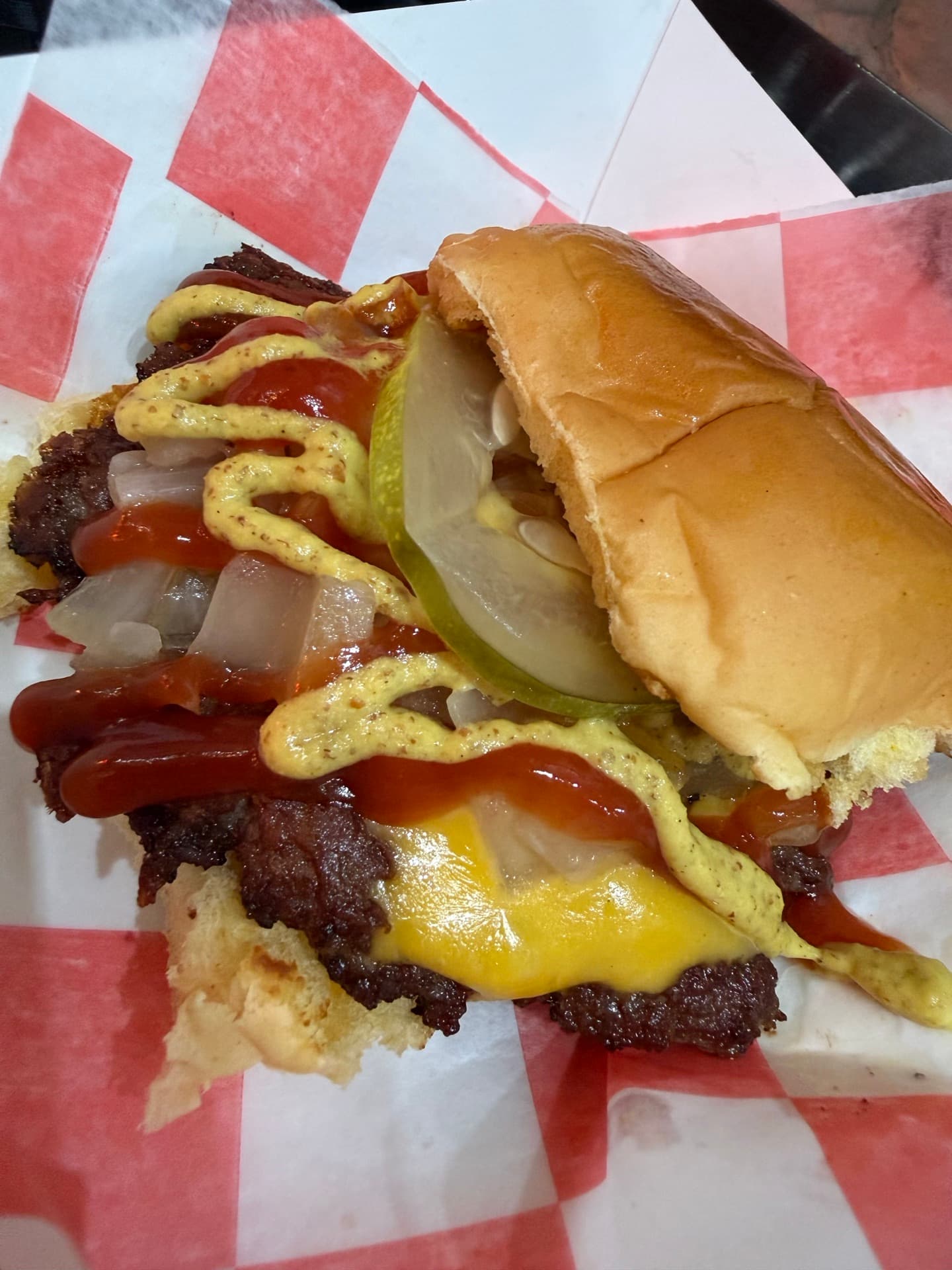 Brisket Smash Burger with crispy edges and melted cheese